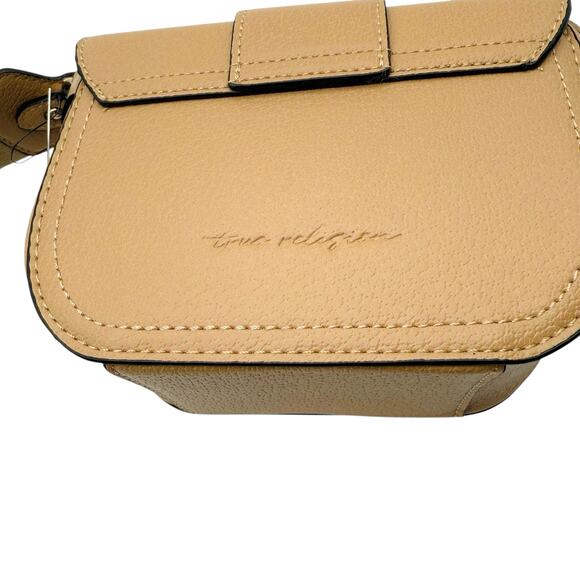 NWT True Religion Mini Flap Horseshoe‎ Logo Crossbody Bag- Beige - Picture 6 of 7